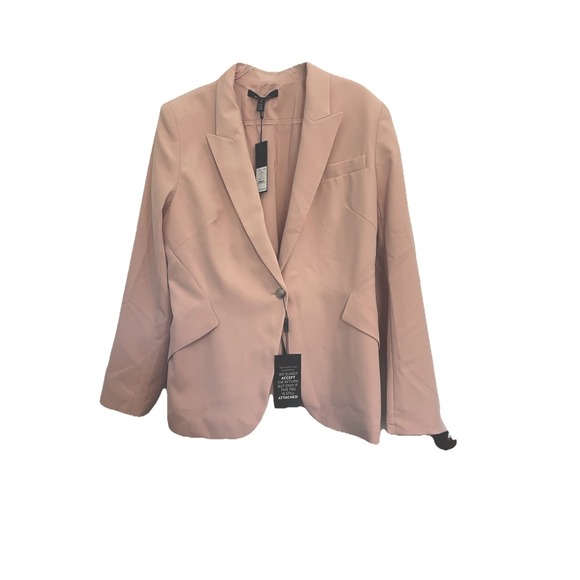 WHITE HOUSE BLACK MARKET Pink Blazer Plus Sz. 18 Lace-Up Fluid Editor Jacket NWT - Picture 1 of 3